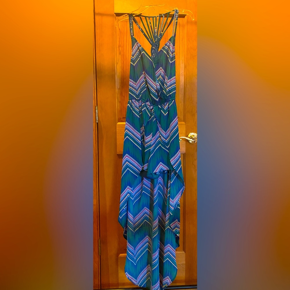 Green with tribal print romper